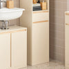 SoBuy BZR80-MI Meuble Colonne de Salle de Bain, Armoire Haute, Placard de Rangement avec 1 Compartiment Ouvert, 1 Tiroir et 2 Portes