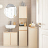 SoBuy BZR80-MI Meuble Colonne de Salle de Bain, Armoire Haute, Placard de Rangement avec 1 Compartiment Ouvert, 1 Tiroir et 2 Portes