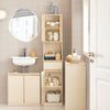 SoBuy BZR80-MI Meuble Colonne de Salle de Bain, Armoire Haute, Placard de Rangement avec 1 Compartiment Ouvert, 1 Tiroir et 2 Portes