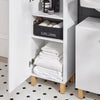 SoBuy BZR91-W Meuble Colonne de Salle de Bain avec 6 Compartiments de Rangement, Placard Armoire Haute, Étagère de Rangement
