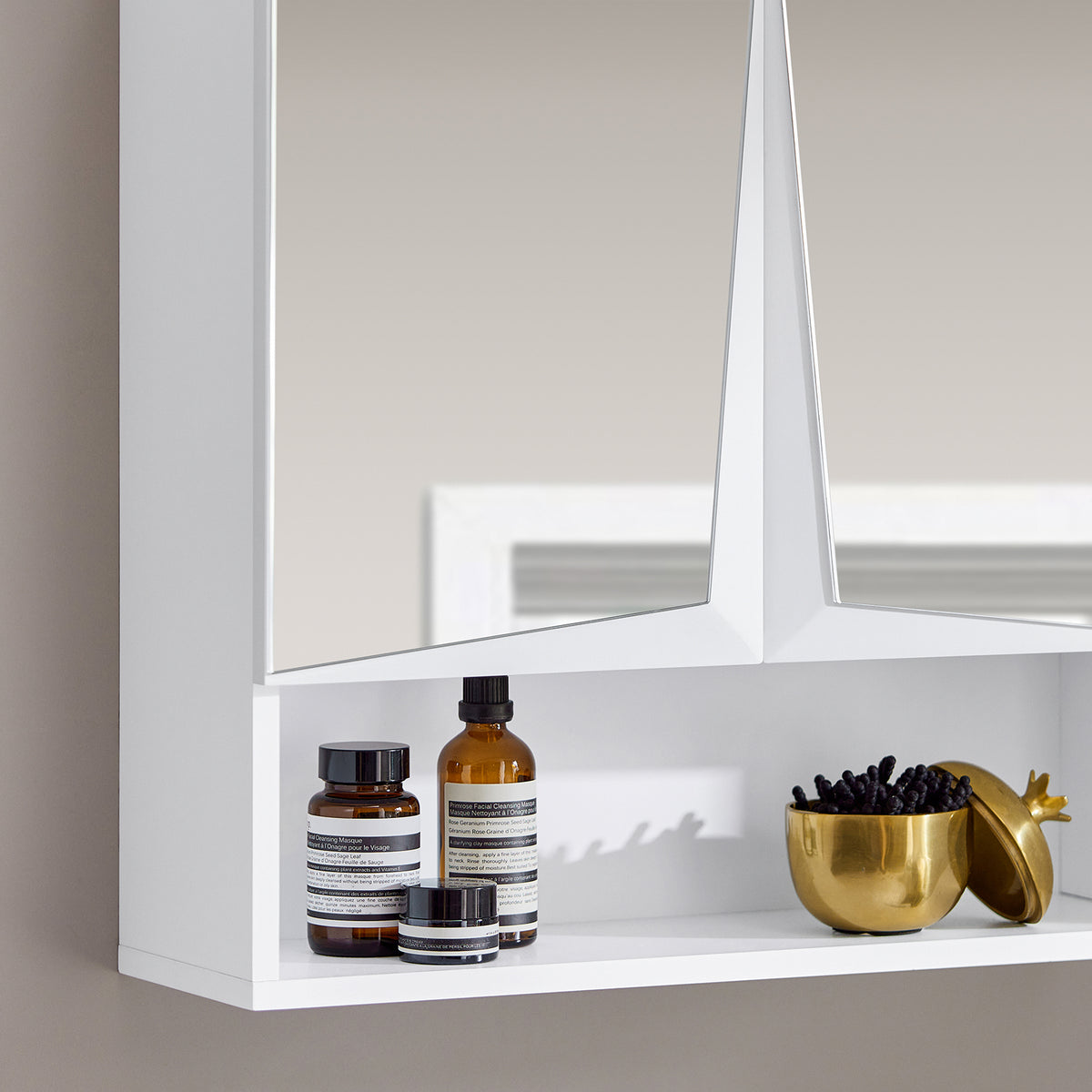 SoBuy BZR94-W Meuble Haut de Salle de Bain Meuble Mural Armoire Suspendue Placard de Rangement Toilettesl
