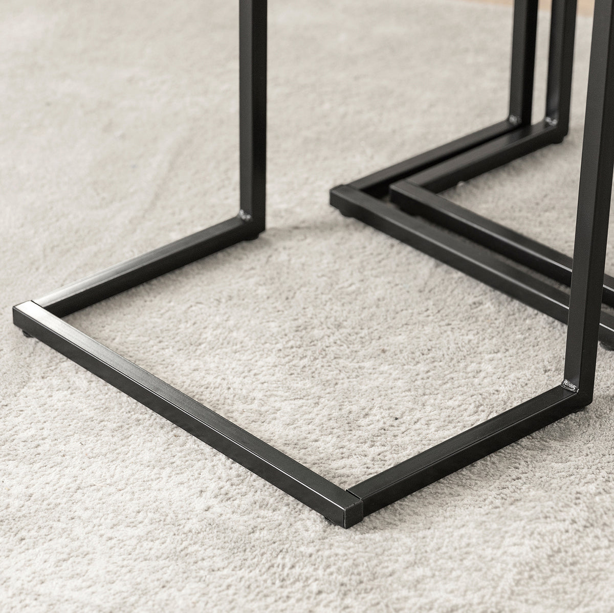 SoBuy FBT102-F Set de 3 Tables Gigognes, Tables Basses Modernes pour Salon, Design Gain de Place, Nature & Noir