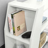 SoBuy FBT104-W Bout de Canapé Table d’Appoint Meuble de Rangement avec 3 Etagères et 2 Compartiments Ouverts