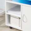 SoBuy FBT106-W Suport imprimantă cu roți, Mobilier de birou pe roți cu sertar și ușă, Alb