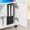 SoBuy FBT106-W Suport imprimantă cu roți, Mobilier de birou pe roți cu sertar și ușă, Alb