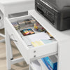 SoBuy FBT106-W Suport imprimantă cu roți, Mobilier de birou pe roți cu sertar și ușă, Alb