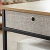 SoBuy FBT107-PF Măsuță de cafea cu 2 sertare din material textil, măsuță laterală, comodă TV, măsuță de living, mese laterale canapea, stil industrial