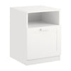 SoBuy FBT112-W Table de Chevet, Table de Nuit, Bout de Canapé, Table d'Appoint avec 1 Compartiment Ouvert et 1 Tiroir
