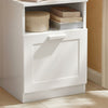 SoBuy FBT112-W Table de Chevet, Table de Nuit, Bout de Canapé, Table d'Appoint avec 1 Compartiment Ouvert et 1 Tiroir