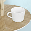 SoBuy FBT38-WN Măsuță de cafea cu design și suport pentru cești, Măsuță laterală rotundă