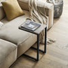 SoBuy FBT44-HG Măsuță laterală modernă - Măsuță de cafea pentru living, capăt de canapea 40x30x60 cm Negru & Gri