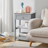 SoBuy Masă mică masă de pat cu canapea gri cu sertar FBT46-HG