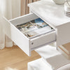 SoBuy FBT49-W Table de Chevet - Table de Nuit avec 1 tiroir et 2 étagères, Table d'appoint pour Chambre à Coucher - Meuble de Rangement Moderne L39 x P39 x H65 cm Blanc