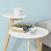 SoBuy FBT53-WN Table Basse Design Table d'Appoint Ronde Table Café, 2 plateaux, 3 pieds
