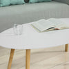 SoBuy FBT61-W Table Basse ovale Table d’appoint Design Moderne Table de Salon en Bois