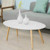 SoBuy FBT61-W Table Basse ovale Table d’appoint Design Moderne Table de Salon en Bois