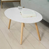 SoBuy FBT61-W Table Basse ovale Table d’appoint Design Moderne Table de Salon en Bois