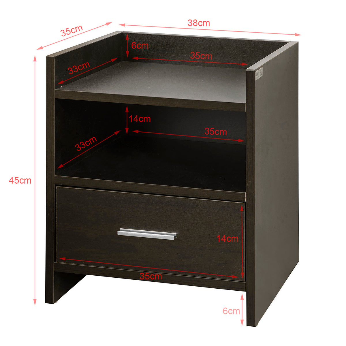 SoBuy FBT66-BR Table de Chevet Table de Nuit Bout de Canapé avec 1 Tiroir 1 Niche