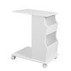 SoBuy FBT67-W Masă Laterală Modernă, Rulabilă, cu 2 Compartimente de Depozitare