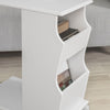 SoBuy FBT67-W Masă Laterală Modernă, Rulabilă, cu 2 Compartimente de Depozitare