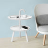 SoBuy FBT71-W Măsuță laterală design, Măsuță auxiliară, Măsuță de cafea cu 2 niveluri, de înaltă calitate