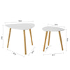 SoBuy Set de 2 mese de masă cu cameră joasă joasă? Solid și MDF Modern White Table FBT74-W