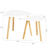 SoBuy FBT74-W Set de 2 Măsuțe de Cafea Suprapuse - Măsuțe de Cafea Moderne pentru Sufragerie, Mare 55 cm & Mică 40 cm, Alb