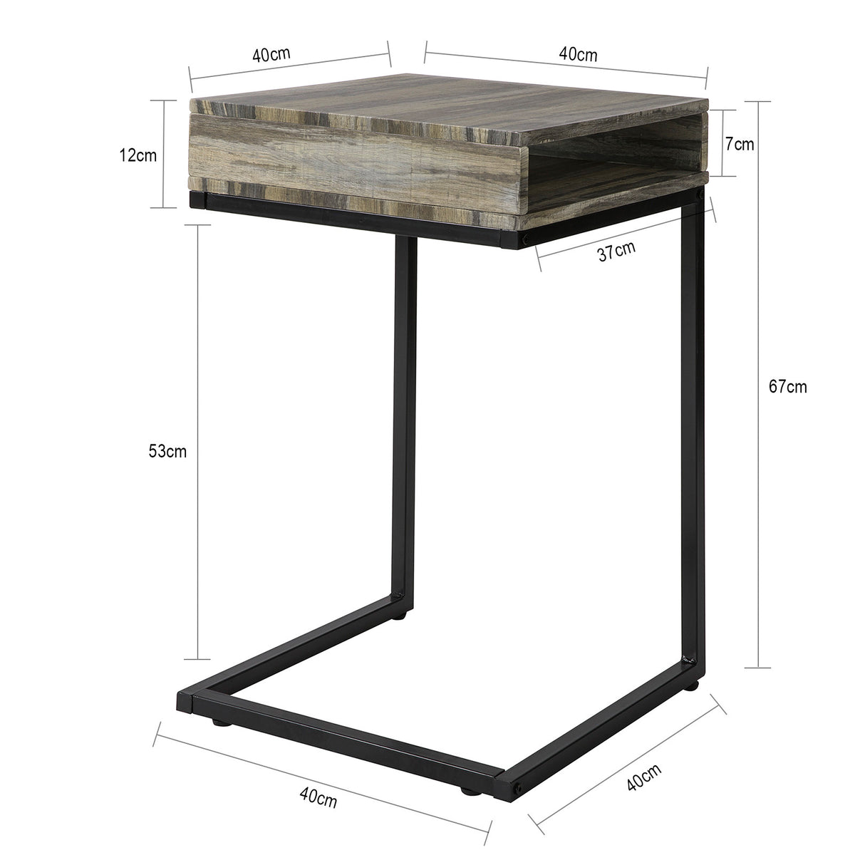 SoBuy FBT81-N Măsuță laterală modernă, Măsuță de cafea pentru living, Capăt de canapea pentru cafea