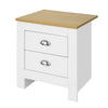 SoBuy FBT86-W Table de Chevet Table de Nuit Bout de Canapé Table d'Appoint avec 2 tiroirs
