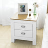 SoBuy FBT86-W Table de Chevet Table de Nuit Bout de Canapé Table d'Appoint avec 2 tiroirs