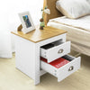 SoBuy FBT86-W Table de Chevet Table de Nuit Bout de Canapé Table d'Appoint avec 2 tiroirs