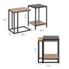 Prévente SoBuy FBT99-F Tables Basses Gigognes, Lot de 2, Tables d'Appoint Empilables, Bouts de Canapé, Tables de Salon en Bois et Verre Trempé avec Cadre en Métal Robuste