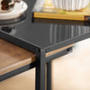 Prévente SoBuy FBT99-F Tables Basses Gigognes, Lot de 2, Tables d'Appoint Empilables, Bouts de Canapé, Tables de Salon en Bois et Verre Trempé avec Cadre en Métal Robuste