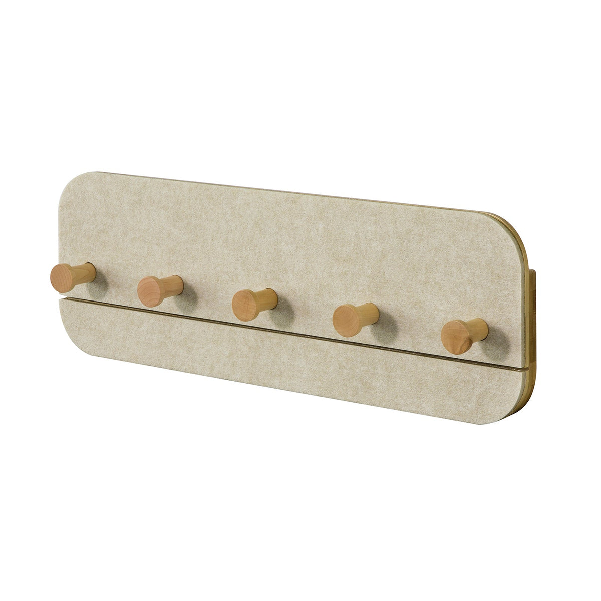 SoBuy FHK16-MI Porte-Manteau Mural Porte-Serviette Penderie Patère Murale avec 5 Crochets en Bambou et Feutre pour Vestibule,