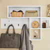 SoBuy FHK17-W Portemanteau Étagère murale Meuble d’Entrée Patères Étagère Suspendue Vestiaire