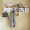 SoBuy FHK17-W Portemanteau Étagère murale Meuble d’Entrée Patères Étagère Suspendue Vestiaire