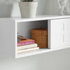 SoBuy FHK18-W Étagère Murale Meuble de Rangement Salon Mural Meuble Cuisine - Meuble d'Entrée - 2 Portes Coulissantes, Rangement Caché - pour Entrée, Cuisine, Salon, Salle de Bain - Blanc 75x20x23 cm