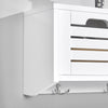 SoBuy FHK19-W Suport haine, etajeră de perete, mobilier de hol, cuiere, etajeră suspendată, vestiar cu 3 coșuri și 4 cârlige 80x20x25 cm