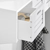 SoBuy FHK19-W Suport haine, etajeră de perete, mobilier de hol, cuiere, etajeră suspendată, vestiar cu 3 coșuri și 4 cârlige 80x20x25 cm