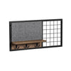SoBuy FHK20-N Étagère Murale, Porte Manteau, Panneau Mural en Grille, avec Tableau Mémo en Feutre, 1 Tablette et 3 Crochets