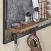 SoBuy FHK20-N Étagère Murale, Porte Manteau, Panneau Mural en Grille, avec Tableau Mémo en Feutre, 1 Tablette et 3 Crochets