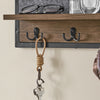 SoBuy FHK20-N Étagère Murale, Porte Manteau, Panneau Mural en Grille, avec Tableau Mémo en Feutre, 1 Tablette et 3 Crochets