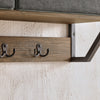 SoBuy FHK26-N Cuier de Perete Mobilier de Hol, Suport Haine, Etajeră de Perete cu 3 Coșuri și 7 Cârlige Duble, Stil Industrial 100x20x30 cm