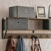 SoBuy FHK26-N Cuier de Perete Mobilier de Hol, Suport Haine, Etajeră de Perete cu 3 Coșuri și 7 Cârlige Duble, Stil Industrial 100x20x30 cm
