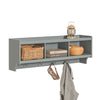 SoBuy FHK28-HG Porte Manteau Mural, Étagère de Rangement, Meuble Entrée, Vestiaire avec 3 Compartiments et 4 Crochets Doubles, 100x25x35 cm, Gris