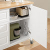 SoBuy Bucătărie CART Insula Trollerie Bucătărie Credenza cu pereți mobile Bucătărie albă-naturală 120x45x92cm FKW106-WW