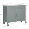 SoBuy FKW108-HG Desserte Roulante Chariot de Cuisine à roulettes avec Etagère Latérale, Portes et Tiroirs en Acier INOX