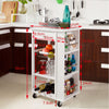 SoBuy FKW12-W Cărucior de bucătărie cu roți, Mobilier de depozitare, Kitchen Trolley Cărucior de bucătărie