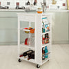 SoBuy FKW12-W Cărucior de bucătărie cu roți, Mobilier de depozitare, Kitchen Trolley Cărucior de bucătărie