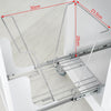 SoBuy FKW33-W Cărucior de Bucătărie XXL pe Roți cu Blat din INOX, 3 Sertare și Sistem de Sortare a Deșeurilor, Sarcină 50 kg – 133x48x95 cm, Alb
